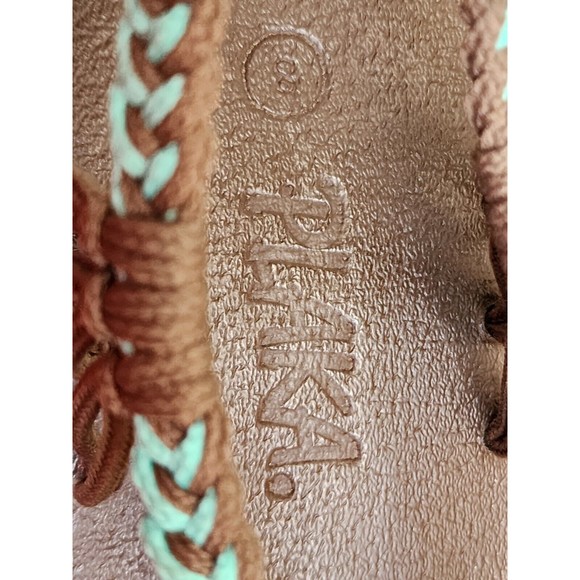 Plaka Palm Leaf Flat Sandals Size 8 Super Cute Hippie Boho - Picture 4 of 4